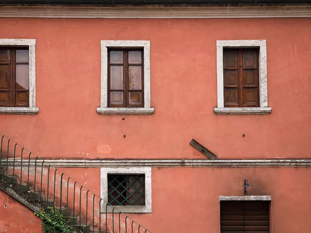 A restored rendered facade